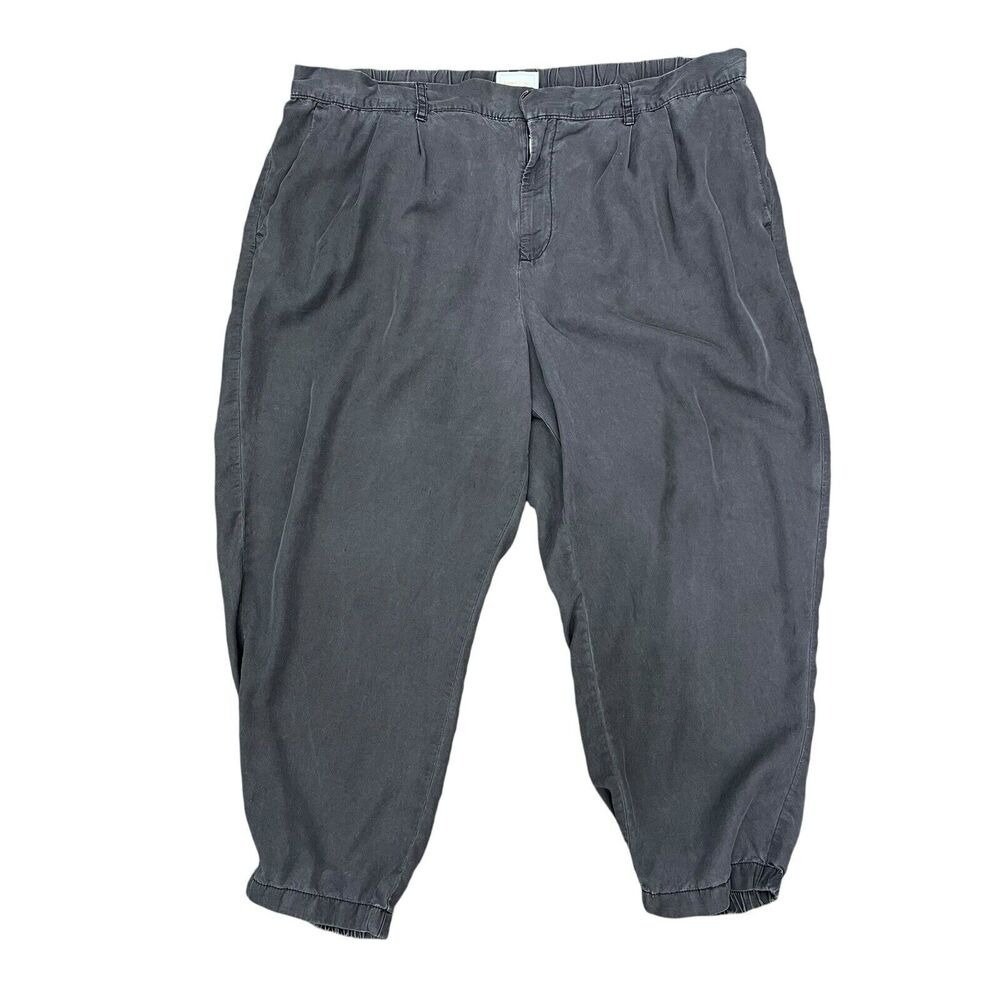 Khakis By Gap Size XLS Joggers Pants Lightweight Chambray Cropped In Clean Coal